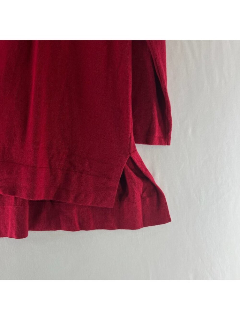 J.Jill Cowl Neck Tunic Sweater Womens XS Knit Long Sleeve Pullover High Low Red - Picture 9 of 13